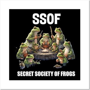 Funny Frogs Secret Society Of Frogs Posters and Art